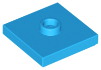 Plate Special 2 x 2 with Groove and Center Stud (Jumper) in Dark Azure