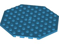 Plate Special 10 x 10 Octagonal with Hole in Dark Azure