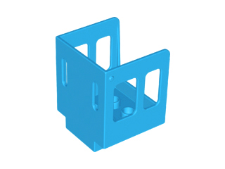 Duplo Train Cabin 3 x 3 x 3 1/2 Large Side Windows [Plain] in Dark Azure