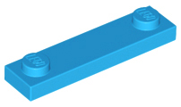 Plate Special 1 x 4 with 2 Studs, 3 Bottom Tubes in Dark Azure