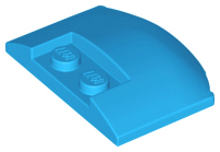 Brick Round 3 x 4 x 2/3 Triple Curved with 2 Sunk Studs in Dark Azure