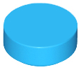 Tile Round 1 x 1 in Dark Azure