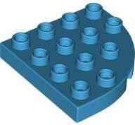 Duplo Plate Round Corner 4 x 4 in Dark Azure