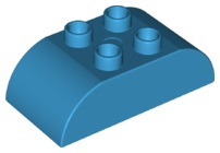 Duplo Brick 2 x 4 Curved Top in Dark Azure