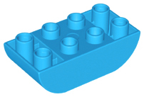 Duplo Brick 2 x 4 Curved Bottom in Dark Azure