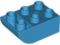 Duplo Brick 2 x 3 with Curved Bottom in Dark Azure