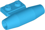 Engine, Smooth Small, 1 x 2 Side Plate with Axle Holders and Slot in Dark Azure