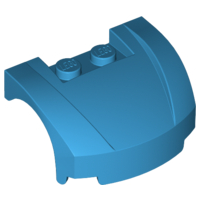 Vehicle Body, Wheel Arch / Mudguard 3 x 4 x 1 2/3 Low Profile, Curved Front in Dark Azure