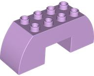 Duplo Brick 2 x 6 x 2 Curved with 2 x 2 Cutout on Bottom in Lavender
