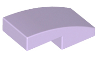 Brick Curved 2 x 1 No Studs [1/2 Bow] in Lavender