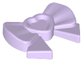 Headwear Accessory Bow with Heart, Long Ribbon and Pin in Lavender