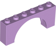 Brick Arch 1 x 6 x 2 - Thin Top without Reinforced Underside [New Version] in Lavender