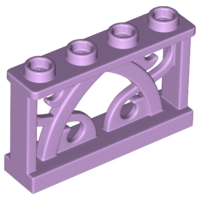 Fence Ornamented 1 x 4 x 2 with 4 Studs in Lavender