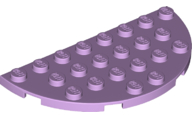 Plate Round Half 4 x 8 in Lavender