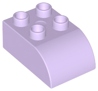 Duplo Brick 2 x 3 with Curved Top in Lavender