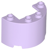 Cylinder Half 2 x 4 x 2 with 1 x 2 Cutout in Lavender