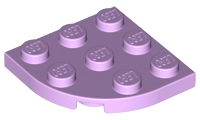 Plate Round Corner 3 x 3 in Lavender