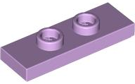 Plate Special 1 x 3 with 2 Studs with Groove and Inside Stud Holder (Jumper) in Lavender