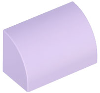Brick Curved 1 x 2 x 1 No Studs in Lavender
