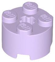 Brick Round 2 x 2 with Axle Hole in Lavender