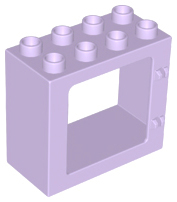 Duplo Door / Window Frame Flat Front Surface, Completely Open Back in Lavender