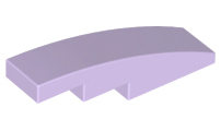 Brick Curved 4 x 1 No Studs [Stud Holder with Symmetric Ridges] in Lavender