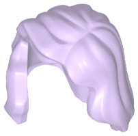 Hair Mid-Length with Part over Front of Right Shoulder in Lavender