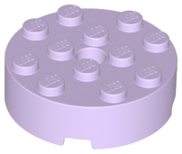 Brick Round 4 x 4 Centre Hole in Lavender
