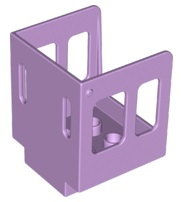 Duplo Train Cabin 3 x 3 x 3 1/2 Large Side Windows [Plain] in Lavender