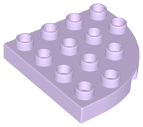 Duplo Plate Round Corner 4 x 4 in Lavender