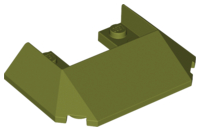 Brick Wedged, Sloped 45° 6 x 4 Double / 33°, 5 Bottom Tubes [Train Roof] in Olive Green