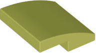 Brick Curved 2 x 2 x 2/3 in Olive Green