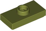 Plate Special 1 x 2 with 1 Stud with Groove and Inside Stud Holder (Jumper) in Olive Green
