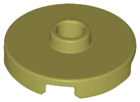 Plate Special Round 2 x 2 with Center Stud (Jumper Plate) in Olive Green