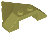 Brick Wedged, Sloped 4 x 4 Pointed in Olive Green