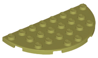 Plate Round Half 4 x 8 in Olive Green