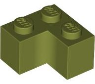 Brick 2 x 2 Corner in Olive Green