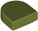 Tile Round 1 x 1 Half Circle in Olive Green
