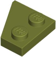 Wedge Plate 2 x 2 Right in Olive Green