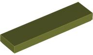 Tile 1 x 4 with Groove in Olive Green