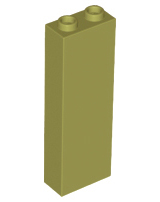 Brick 1 x 2 x 5 with Hollow Studs in Olive Green