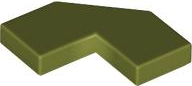 Tile Special 2 x 2 Corner with Cut Corner - Facet in Olive Green