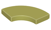 Tile 2 x 2 Curved, Macaroni in Olive Green