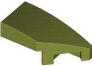 Brick Wedged, Curved 2 x 1 with Stud Notch Right in Olive Green