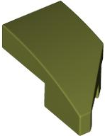 Brick Wedged, Curved 2 x 1 with Stud Notch Left in Olive Green