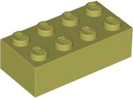 Brick 2 x 4 in Olive Green