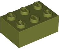 Brick 2 x 3 in Olive Green