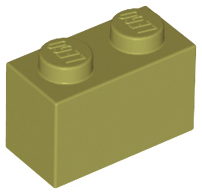 Brick 1 x 2 in Olive Green
