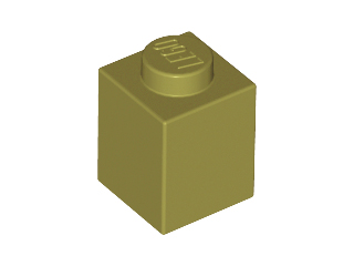 Brick 1 x 1 in Olive Green