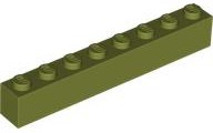 Brick 1 x 8 in Olive Green